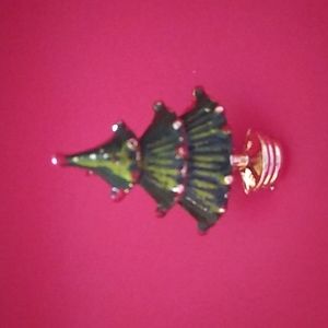 Enamel Christmas Tree Small Pin Vintage